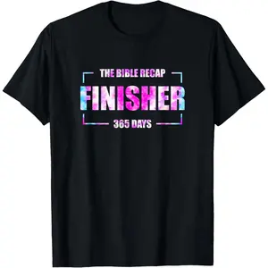 100% Cotton Tie Dye The Bible Recap Finisher 365 Day Christian Religious T-Shirt