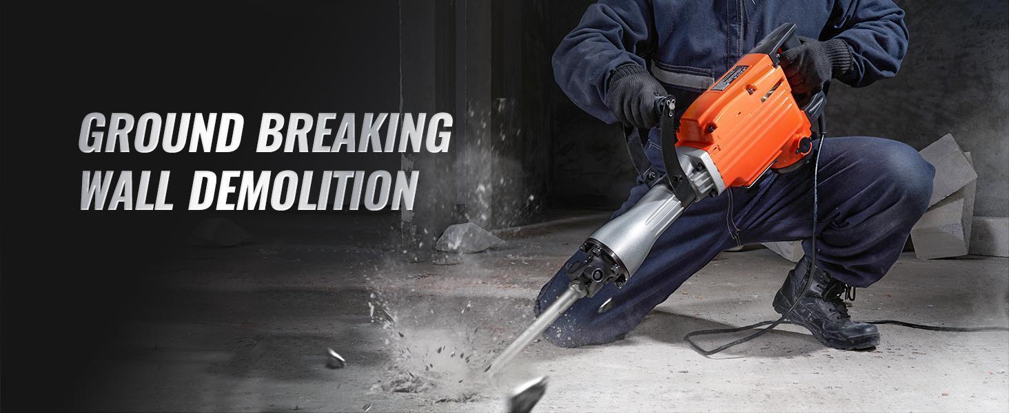 【Backtoschool】VEVOR Demolition Jack Hammer with 2/4/6 Chisel Bit, 360°C Swiveling Front Handle, Electric Hammer & Gloves for Concrete Breaking VEVOR Super Brand Day 【Backtoschool】VEVOR Demolition Jack Hammer with 2/4/6 Chisel Bit, 360°C Swiveling Front Handle, Electric Hammer & Gloves for Concrete Breaking VEVOR Super Brand Day