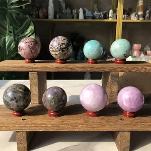 Natural Crystal Rhodonite&Amazonite&Kunzite Sphere Collection