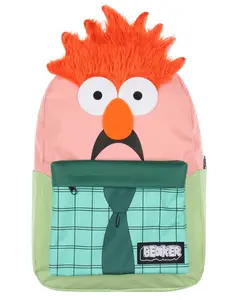The Muppets Beaker 3D Character Hair 17" Backpack Laptop Travel Book Bag Padded Back Adjustable Straps