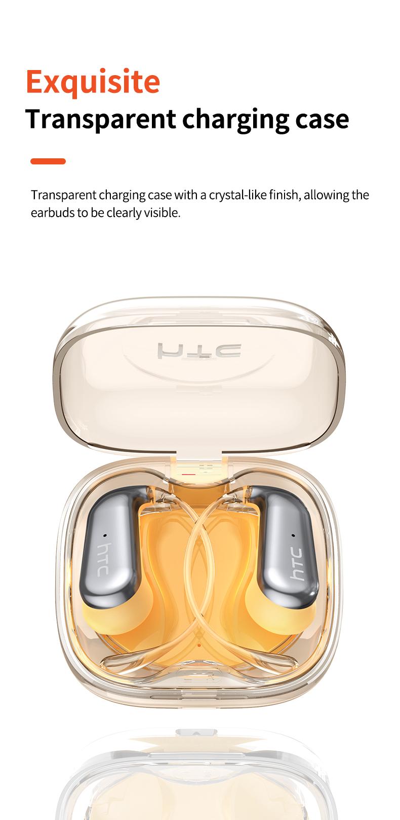 HTC NE38 OWS Wireless Translation Earbuds, Supports Real-Time Translation in 134 Languages With APP, Bluetooth 6.0 Earphones,  IPX5 Waterproof, HIFI Sound Quality, Suitable for Office, Sports, Study and Audio Calls | Built-in Microphone | AI Headphones