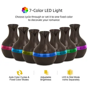 300ml Remote Control Humidifier & Essential Oil Diffuser Auto Shut-Off Ultra Quiet Color Changing Night Light for Bedroom Home Office Aromatherapy Fragrant Oil Vaporizer with 7-Color LED Light and 2.4MHz Ultrasonic Cool Mist Technology machine