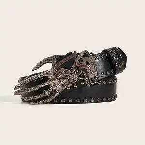 American Punk Women'S Skull Heart Palm Belt, a Stylish And Versatile Casual Belt for Women.