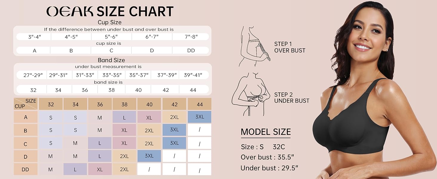 OEAK 2PCS Women Seamless Soft Push-Up Jelly Bralette Wireless No Underwire Comfort Full Coverage Everyday Bras