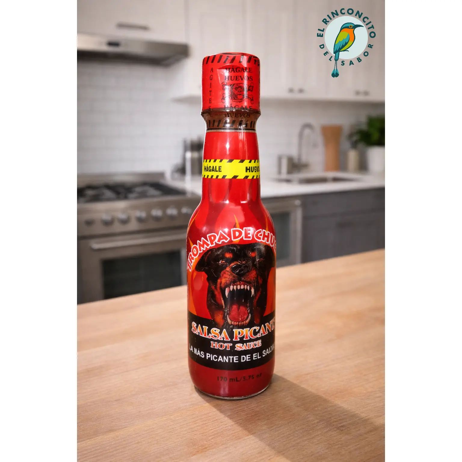 Trompa de Chucho Traditional Salvadoran Bottled Habanero Peppers Hot & Spicy Chili Cooking Sauce - Low Cal Ambient Staple for Tacos, Adult-Focused, Chili Cooking Sauces