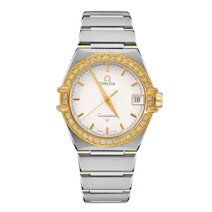 Omega Constellation '95 33.5mm Two-Tone 18k Gold & Steel - Custom Diamond Bezel WHP040107