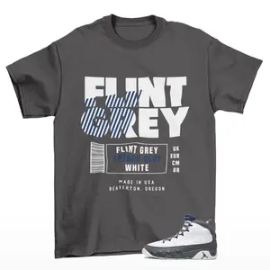 JD 9 Flint Grey Sneaker Match T-Shirt | Grey Graphic Tee