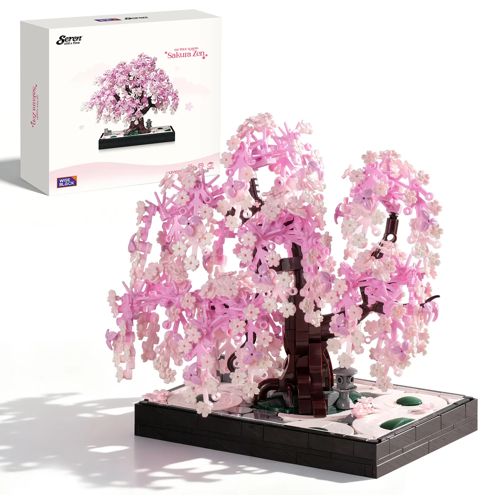 WISE BLOCK Sakura Tree Building Block Set for Adult 900Pcs Artificial Blocks Unique Structures Fun Wooden Model Kit Wooden Diy Kit