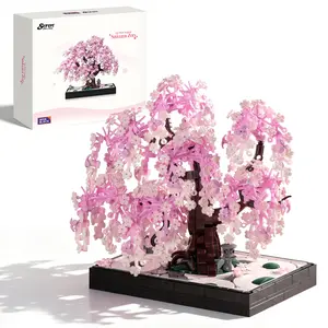 WISE BLOCK Sakura Tree Building Block Set for Adult 900Pcs Artificial Blocks Unique Structures Fun