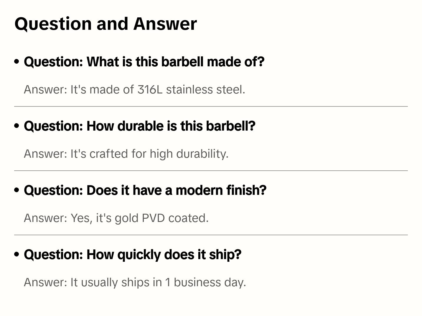 Gold PVD Basic Industrial Barbell