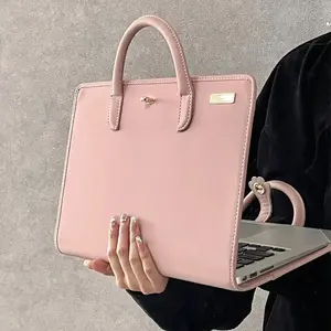 Pink laptop case for MacBook Air Pro 14/16-inch, shockproof protective bag, laptop bag, unisex, suitable for travel, work, and study.