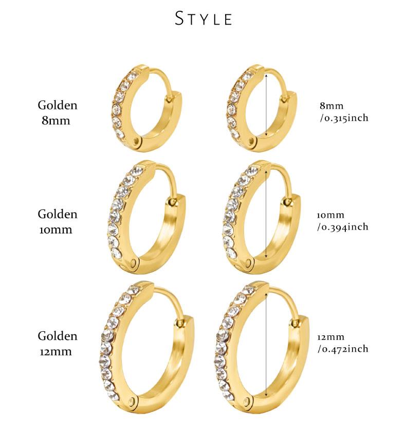 GGIRL 18K Gold Plated Stainless Steel Hypoallergenic Colorfast Environmentally Friendly Hoop Earrings Set with Cubic Zirconia Cartilage Snug Pierced Ears Comfortable Wear Versatile Fashion Jewelry Gift for Holiday Haul Christmas Birthdays Anniversaries