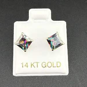 14k gold heart tornasol earrings