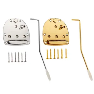 Jaguar / Jazzmaster Style Tremolo Vibrato Assembly with Locking Button - Gold/Chrome