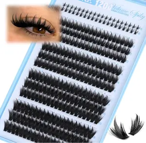 Lash Clusters Wispy 120D Manga Lash Clusters with Lash Spikes 12-18MM D Curly Long Eyelash Clusters Wispy Cluster Eyelash Extensions with Bottom Lashes Anime Individual Lashes Extensions by JIMIRE