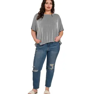 Curvy Ribbed Oversized Top