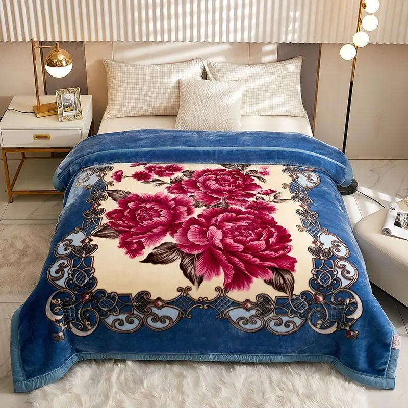 Luxury Mink Blanket, 2-Ply Blankets, 7.8LBs Heavyweight, Soft Warming Blanket, Silky Soft and Warm Raschel Blanket for Autumn and Winter For Bed and Sofa G, 79" x 91" Thick Warm Blanket