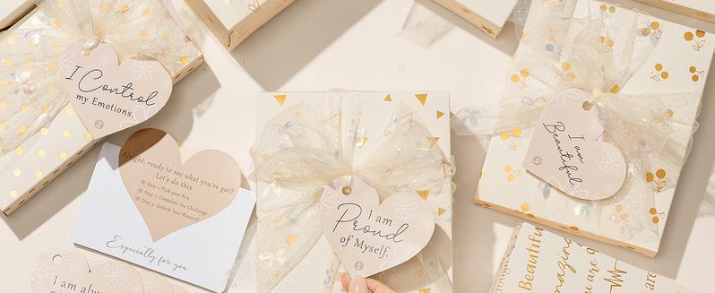 MAYICIVO Valentine's Day Gifts for Teen & Tween Girls Trendy Makeup Gift Set with Positive Affirmation Cards – 10 Individually Wrapped Beauty Gifts with Empowering Challenges, Motivational Birthday Gift Basket