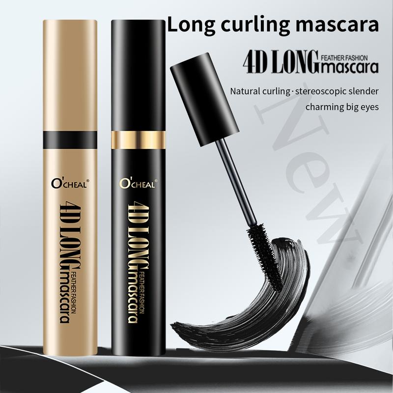 4D Super Long Lashes Mascara - Waterproof, Smudge-Proof & Dramatic Lengthening Formula for Sensitive Eyes, Durable Black Mascara for All Light Beige Types, Enhanced Volume & Length, Smudge-Proof Makeup, Sleek Tube Design, Highquality Finish
