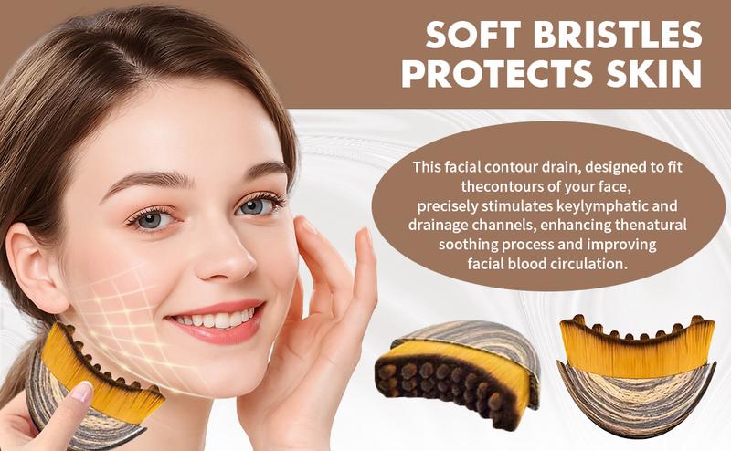 Face Lymphatic Contour Brush for Jawline & Chin Sculpting Dry Brushing Massager for Lymphatic Drainage & Facial Fatigue Relief Ergonomically Designed 1PCS Beauty Roller Daily Pack Pack