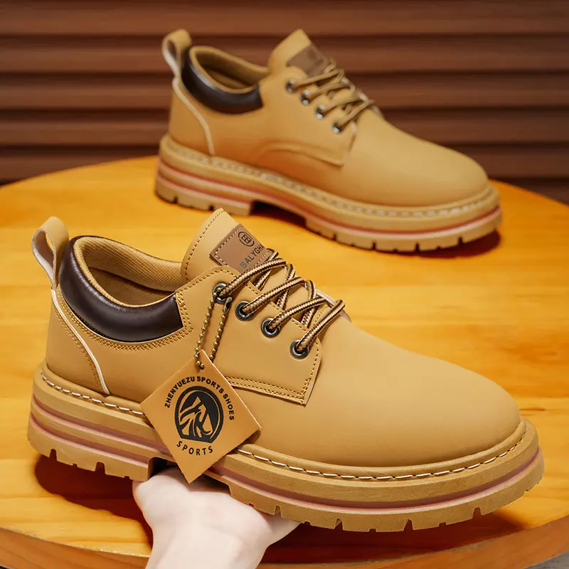 2026 Spring/Summer New Men's Sports Casual Shoes Thick Bottom Workwear Shoes Low Top Trendy Shoes Waterproof Shoes