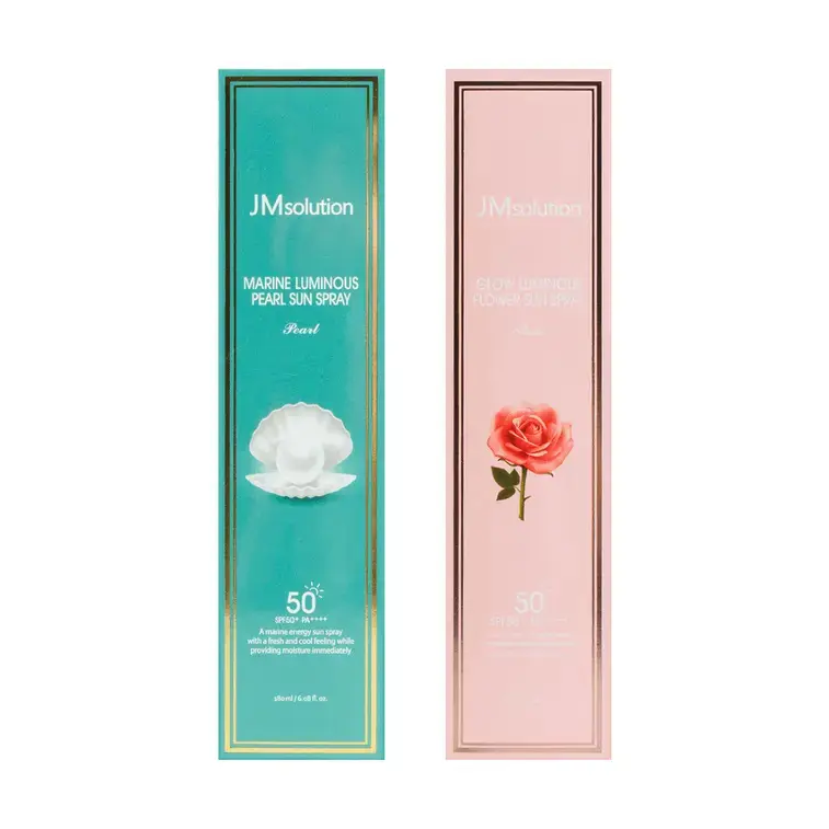 JMsolution Korean Marine Luminour Pearl & Refreshing Rose Sunscreen Sun Spray -SPF50+/PA++++ - 180ml Lightweight & Hydrating Hyaluronic Acid Facial Hydrate Moisture Authenticity Guarantee