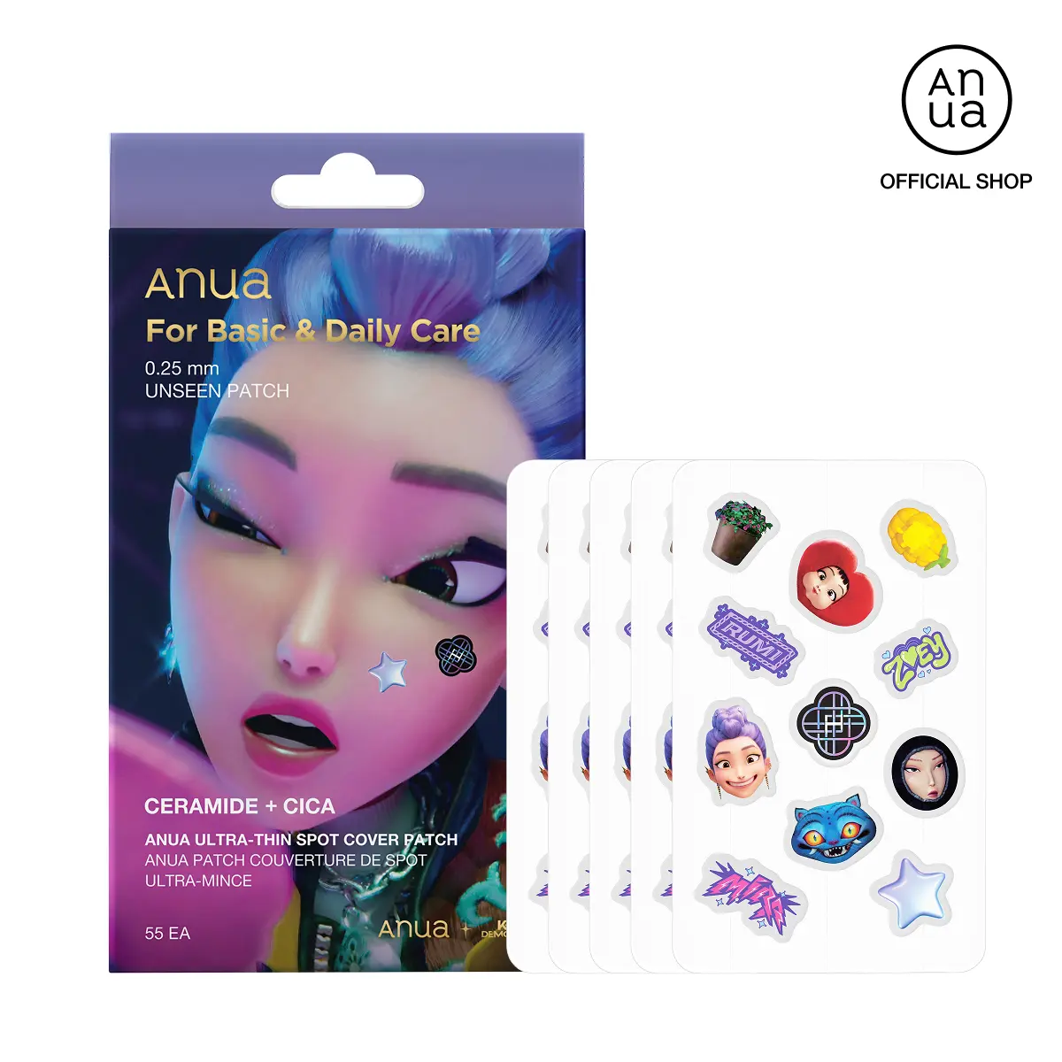 [Anua x KPop Demon Hunters Special Edition] KDH Ultra-Thin Spot Cover Patch (55Ea ) I Kpop Demon Hunters Pimple Patches for Face, Hydrocolloid Acne Stickers for Breakout Skin