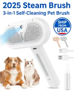 2025 Pet Hair Brush Must Have for Pet Lovers Easy to Use 3 in 1 Self Cleaning Grooming Tool for Dogs Cats