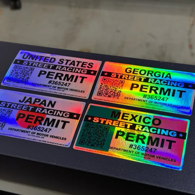 Street Racing Permit Sticker Decal, All States, Puerto Rico, Cuba, Brazil, Canada, Mexico, Japan, El Salvador, Costa Rica
