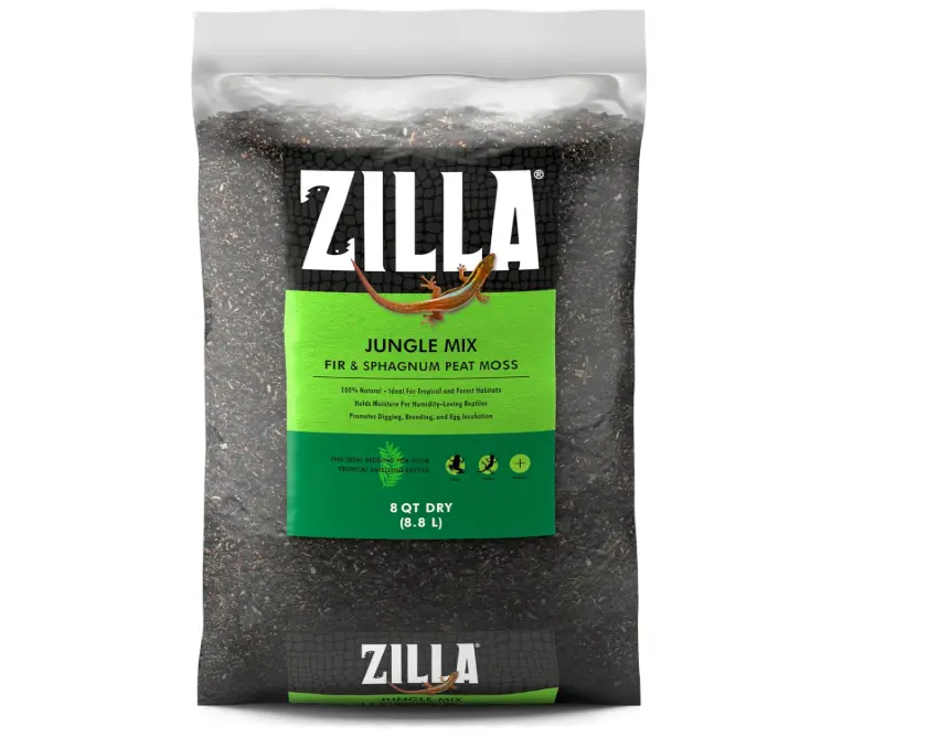 Zilla Pet Reptile Terrarium Substrate Bedding, Jungle Mix, for Frogs, Rainforest Geckos, Toads and Snakes, 8 Quart