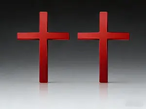 Christian Cross Sticker 2PCS 3D Metal Cross Auto Emblem Decal Self Adhesive for Car Body Fender Tail Jesus Christ Car Emblem Badge Durable Alloy Construction Scratch Covering Decorative Function gift birthday faith