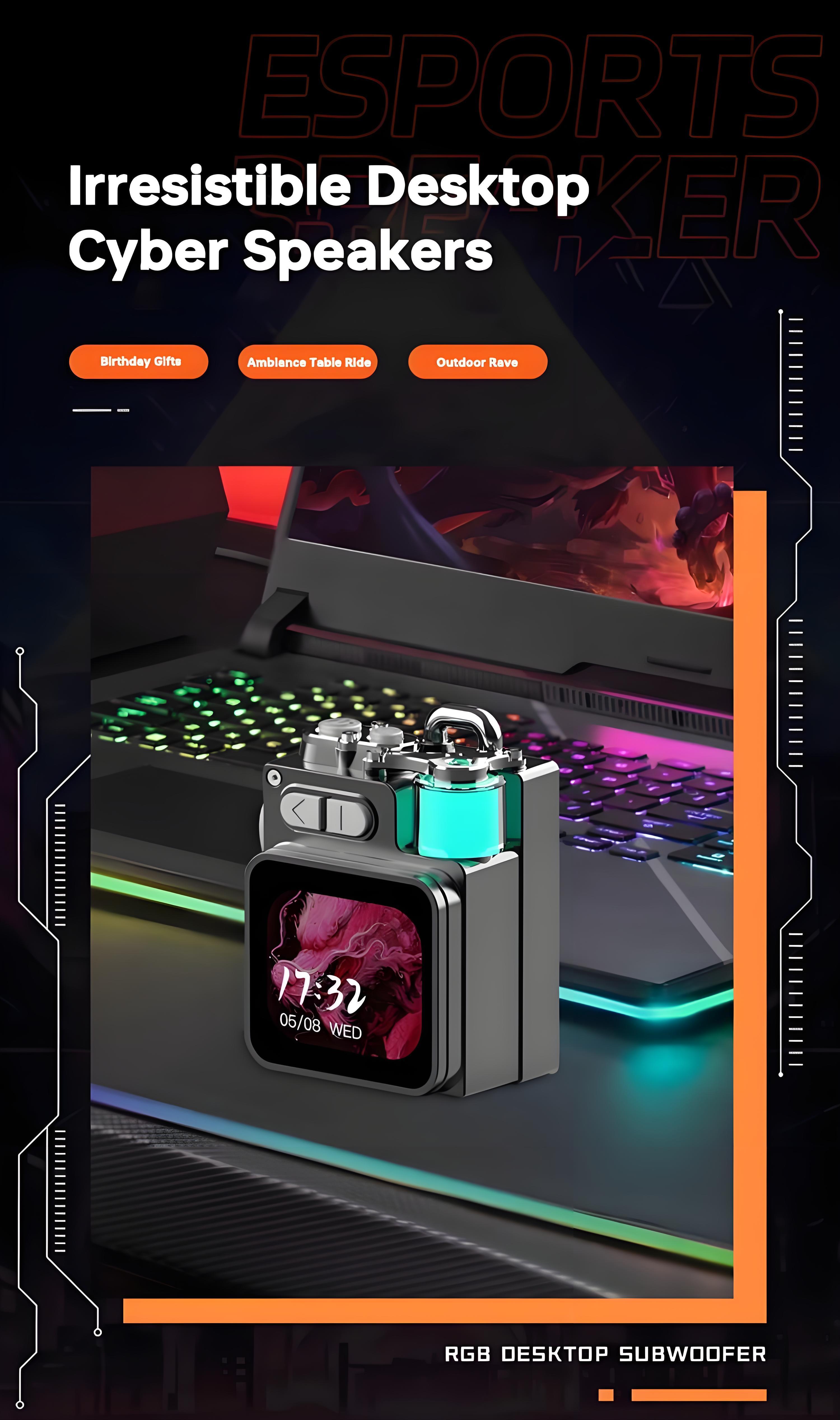 DK08 Smart Touchscreen Bluetooth Speaker Ultra Mini Portable Wireless Sound System with FM Radio Subwoofer Rechargeable Battery for Home Office Outdoor & Smartphone The Perfect Gift for Christmas Birthday Compact Audio