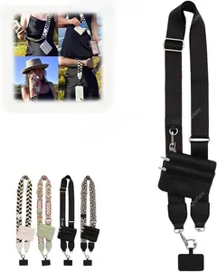Quriov Clip and Go Strap for Phone With Wallet Crossbody, Phone Strap With Wallet, Phone Strap Crossbody With Zipper Pouch Wallet, Adjustable Mobile Phone Strap, Gift for Mother's Day, Gift for Birthday Tripod Stick