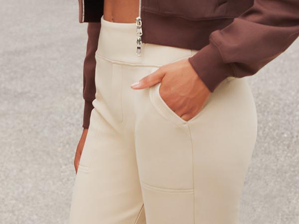 G4Free Fleece Lined Pants Women Wide Leg Sweatpants Women Warm Winter Pajamas Pants for  Yoga  Work Lounge Thermal Winter Bottom 29" Inseam Long Sleeve Loungewear