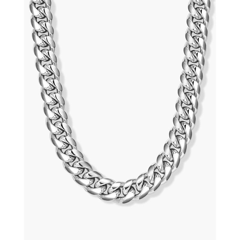 JAXXON Cuban Link Chain 10mm - Silver - Waterproof - Box Clasp