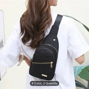 1pc Chic Quilted Crossbody Chest Bag - Versatile Solid Color - Perfect for Daily Use, Casual Outings & Travel - Lightweight & Comfortable Women'S Sling Shoulder Purse
