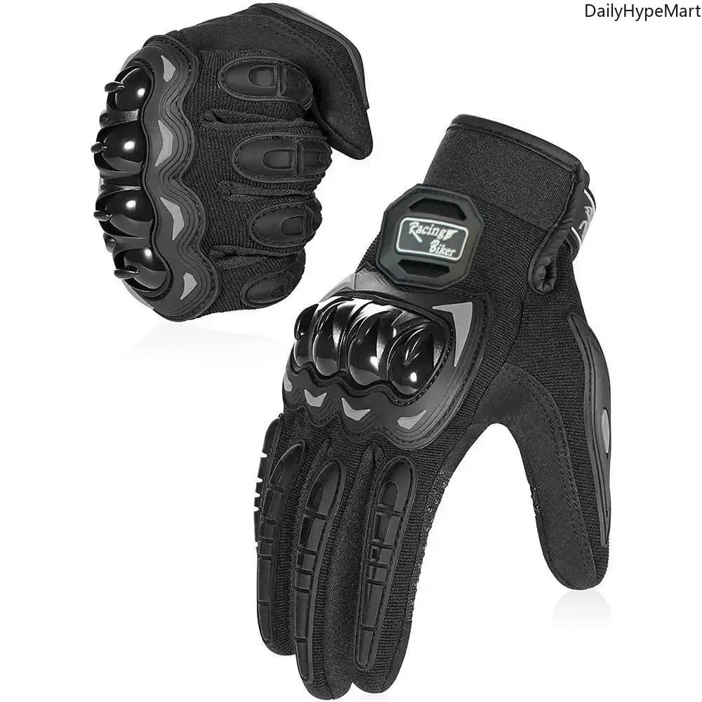 Tactical Offroad Motorcycle Gloves for Men & Women, Breathable Nylon Fiber with Hard Knuckle Protection, Adjustable Wrist & Touchscreen for Outdoor Sports, Rock Climbing, 1 X Pair Motorcycle Gloves, Motorcycle Protective Gear