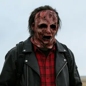 Michael Myers Halloween Mask Bloody Zombie Rotten Face Latex Mask Horrifying Decayed Texture Realistic Hair Head Cover Design Ideal Prop for Adult Halloween Costumes Spooky Horror Parties hallween mask