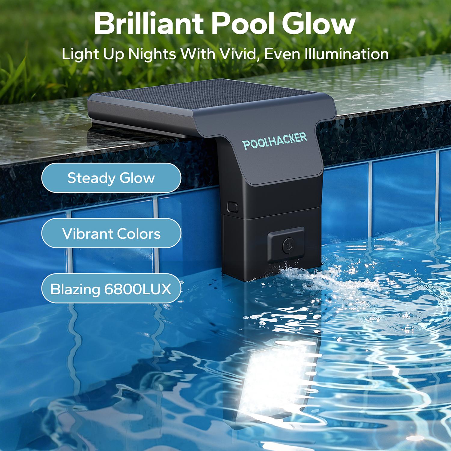 Poolhacker Poolside Solar light, for Inground & Above Ground Pool,Submersible Pool Lights with Remote, Waterproof Design (Black, 1 Pack)Decorative  Lighting