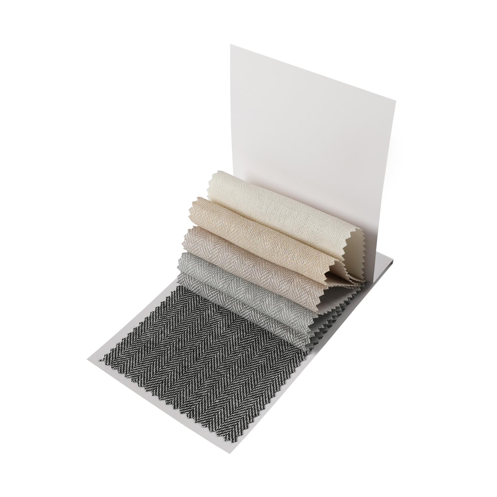 TWOPAGES Ron Linen Cotton Herringbone Fabric Sample Booklet for Room, Living Room, and Bedroom Curtains