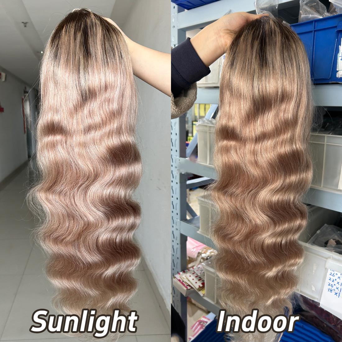 13x6 Ombre Highlight Ash Blonde Lace Front Wigs Human Hair 180% Density Ash Blonde Body Wave Lace Frontal Wigs For Black Women 13x6 Lace Front Wig Pre Plucked With Baby Hair SpringStatements