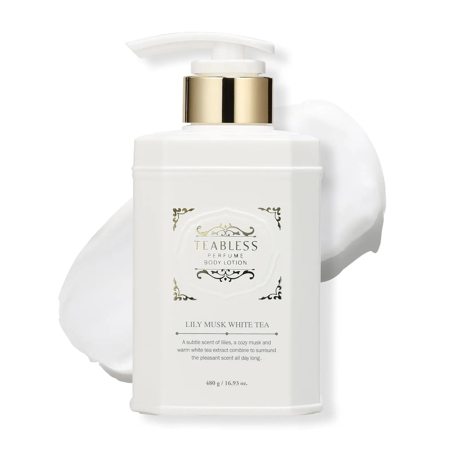 TEABLESS Perfumed Body Lotion, Daily Hydrating Moisturizer for Dry & Sensitive Skin, Non-Greasy Floral Scent, Korean Skin Care 500g