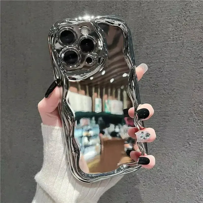 Butterflies Pattern Wave Mirror TPU Cellphone Case - Shockproof, Anti-Slip Grip Casing Cover for iPhone 17Air, 17, 16, 15, 14, 13, 12, 11 Pro Max, X, Xs Max,back to school,back to school haul
