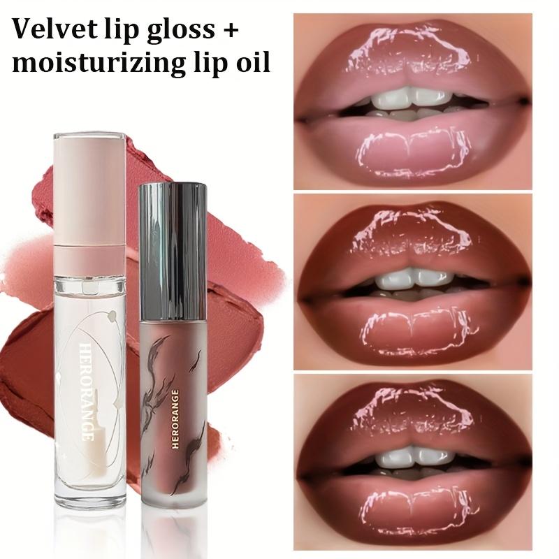 HERORANGE 2-in-1 Lip Set Velvet Matte Lipstick & Nourishing Lip Oil Transfer-Proof Color Hydrating Plump Universal Shades for All Skin Tones Perfect Party Stage & Holiday Gift Cosmetic Hydrate Moisture Glossy Makeup Lipgloss! HERORANGE 2-in-1 Lip Set Velvet Matte Lipstick & Nourishing Lip Oil Transfer-Proof Color Hydrating Plump Universal Shades for All Skin Tones Perfect Party Stage & Holiday Gift Cosmetic Hydrate Moisture Glossy Makeup Lipgloss!
