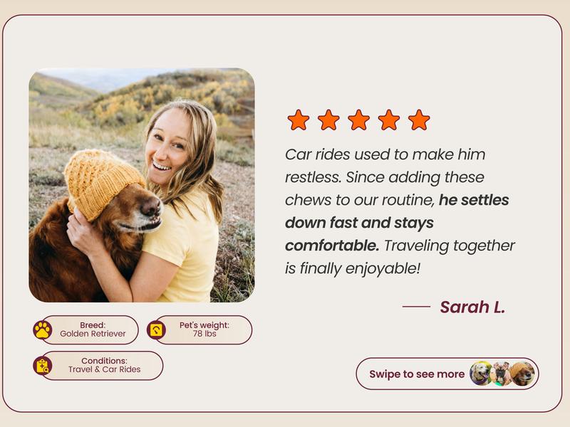 Boops Pets Calming Chews for Dogs – KSM-66 Ashwagandha, L-Theanine & Melatonin – Supports Relaxation & Calm Behavior – Great for Storms, Fireworks, Travel & Vet Visits – Turkey & Beef Flavor