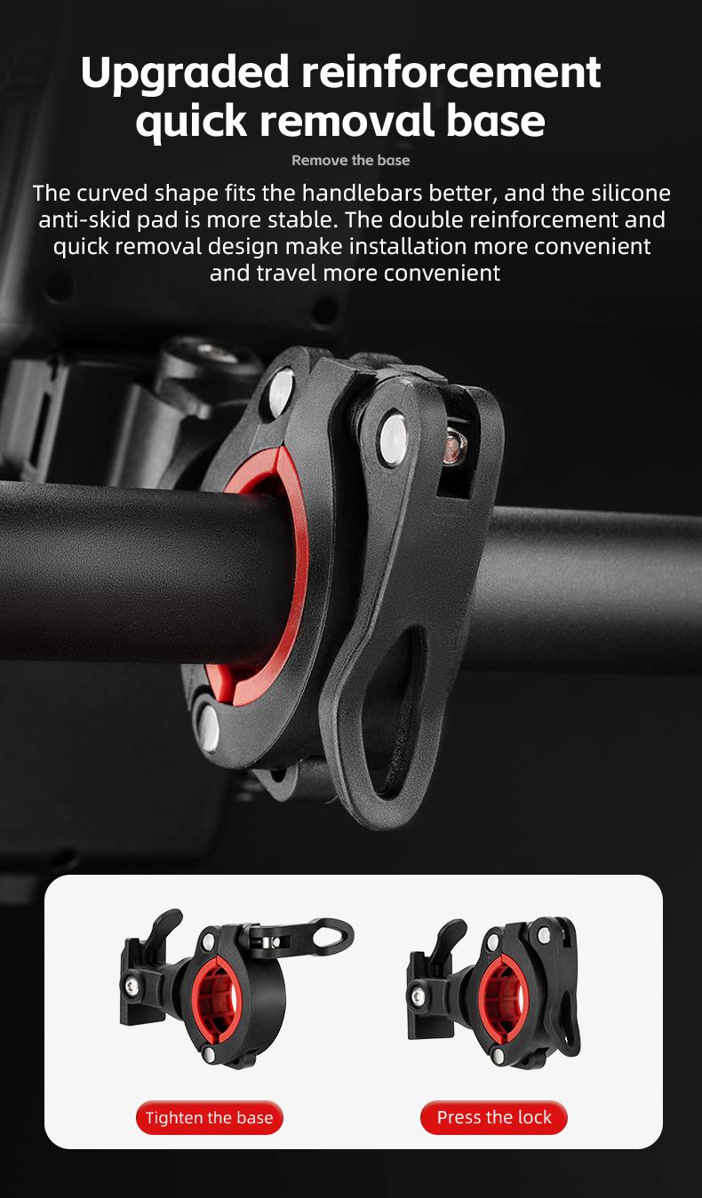 ROCKBROS Bike Phone Holder- Adjustable Motorcycle Phone Mount Handlebar Clip for Bicycle Scooter, Cell Phone Clamp for 4.1" - 6.7" Smartphones iPhone 14 Plus/Pro Max, 13 Pro Max, S9, S10 and More ROCKBROS Bike Phone Holder- Adjustable Motorcycle Phone Mount Handlebar Clip for Bicycle Scooter, Cell Phone Clamp for 4.1" - 6.7" Smartphones iPhone 14 Plus/Pro Max, 13 Pro Max, S9, S10 and More