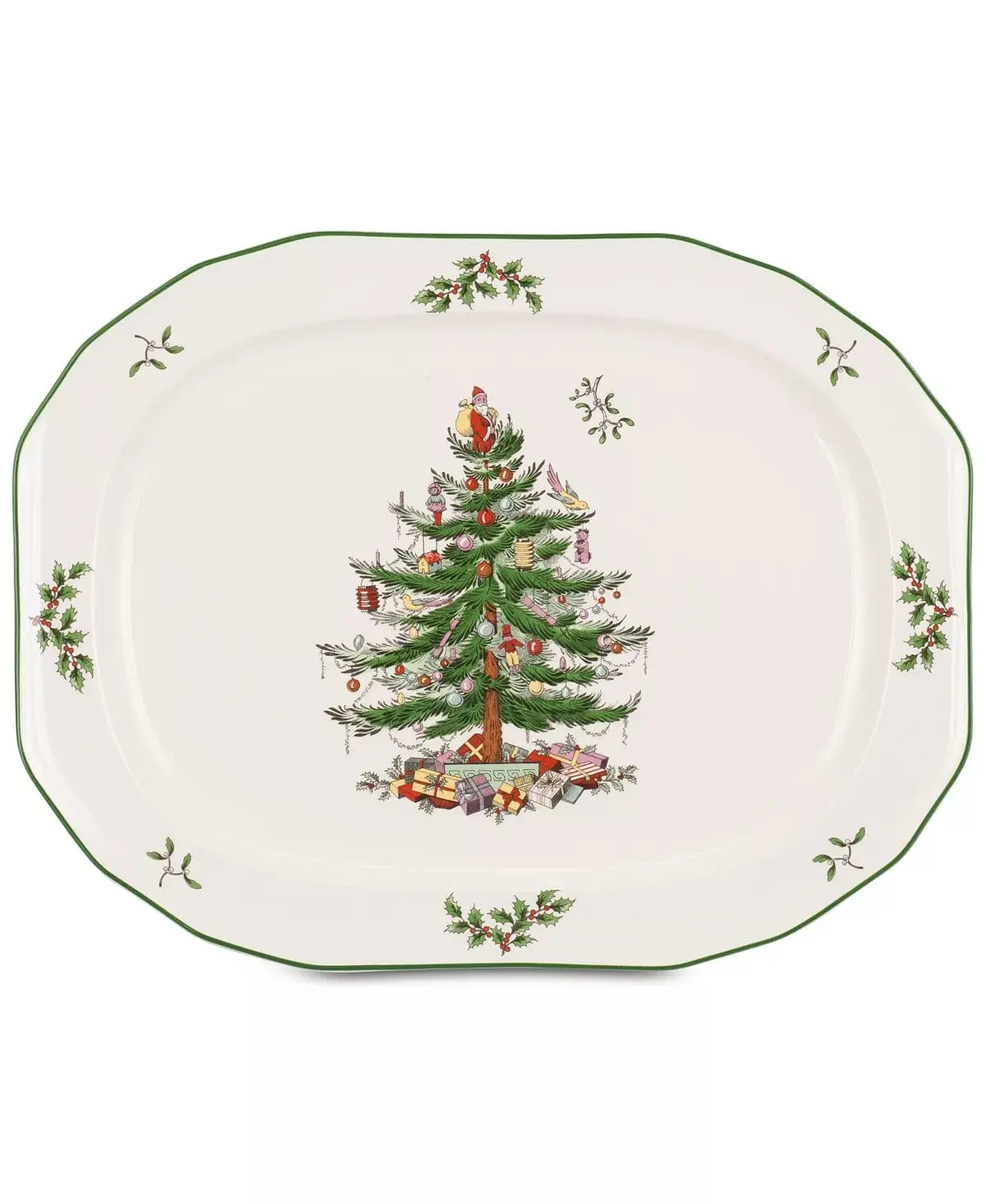Spode Christmas Tree 14" Oval Platter Porcelain Dishwasher Safe