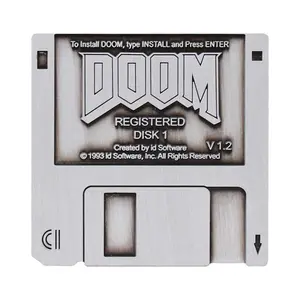 Doom Floppy Disk Pin Badge Replica