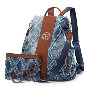 Women Fashion Backpack Purse Jean Denim Handbag Anti-Theft Rucksack Travel College Shoulder Bag with Wristlet | Fashion, Purse, Handbag, Rucksack, Travel, College