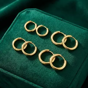 4 Pairs 316L Surgical Steel Hoop Earrings for Men and Women 8mm 10mm 12mm 14mm Silver Hypoallergenic Piercing Cartilage Hoops